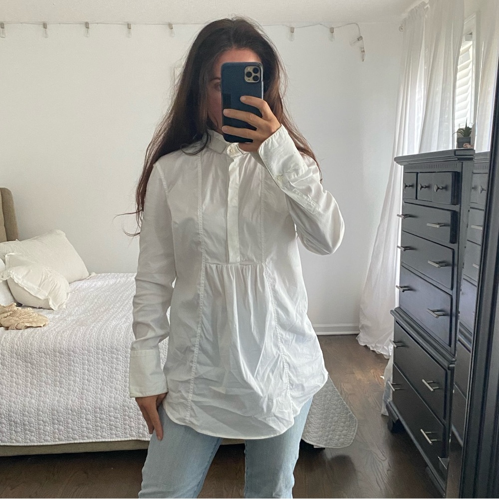 Brunello Cucinelli white blouse Large, long sleeve